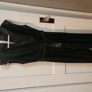 INC Faux Leather Jumpsuit